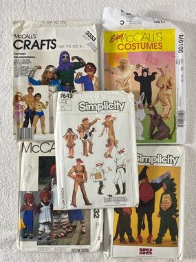 Vintage Kids Costume Sewing Patterns Lone Ranger Raggedy Ann Simplicity McCalls
